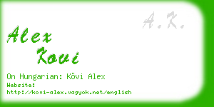 alex kovi business card