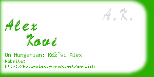alex kovi business card